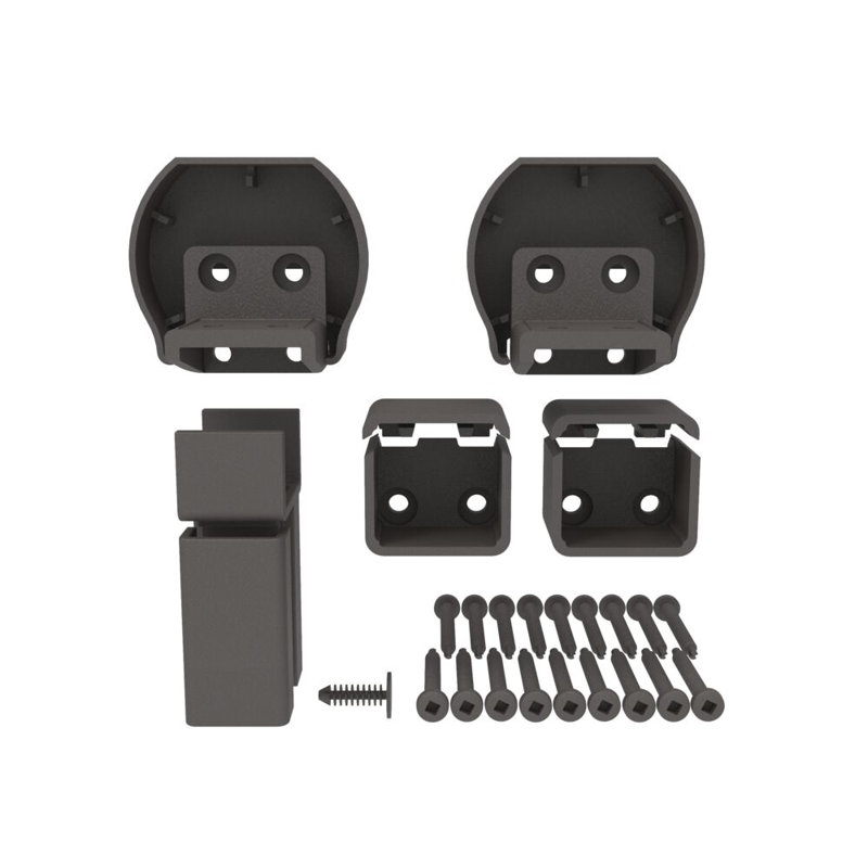Matte Bronze Aluminum Rail Line Bracket Kit for Decks and Porches