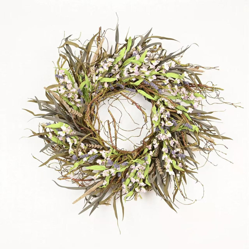 Couronne florale 26 po pour la porte de l'Action de grâce, Mauve
