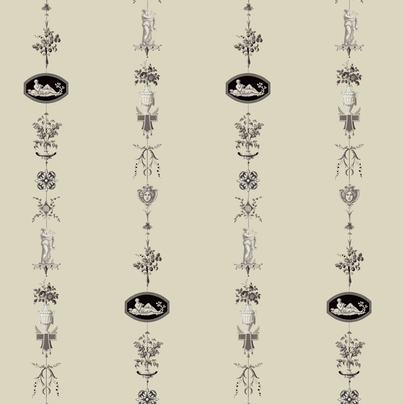 NeoClassical Stripe - Papier peint, Gris