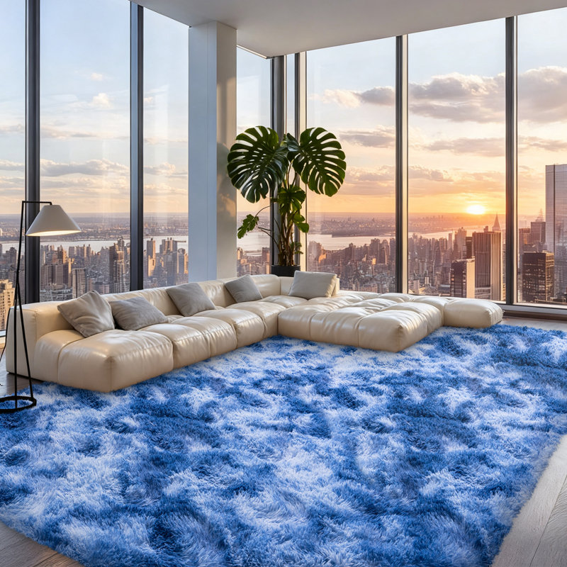 Silk-Cloud Series - Sleek Premium Velvet Area Rug, Ultra-Smooth Touch Silky Microfiber, Non-Slip & Shed-Free Minimalist Shag Rug for Bedroom