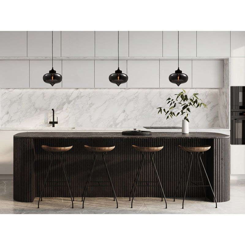 Modern 1 Light Smoke Glass Shade Pendant
