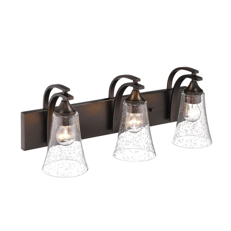 Éclairage pour salle de bain 3 lumières à intensité variable, Bronze huilé