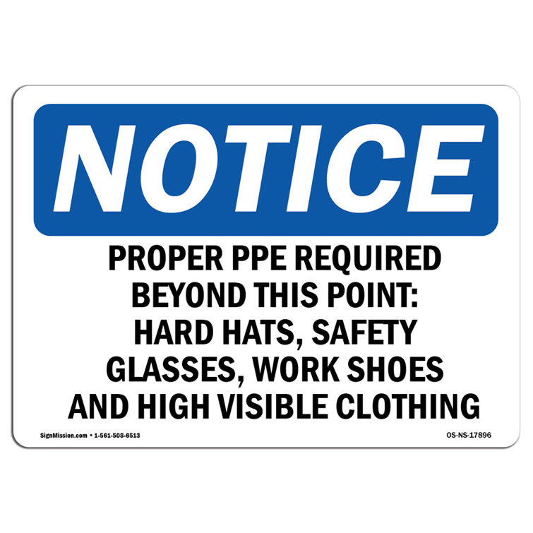 Proper PPE Required Beyond This Point Hard Sign