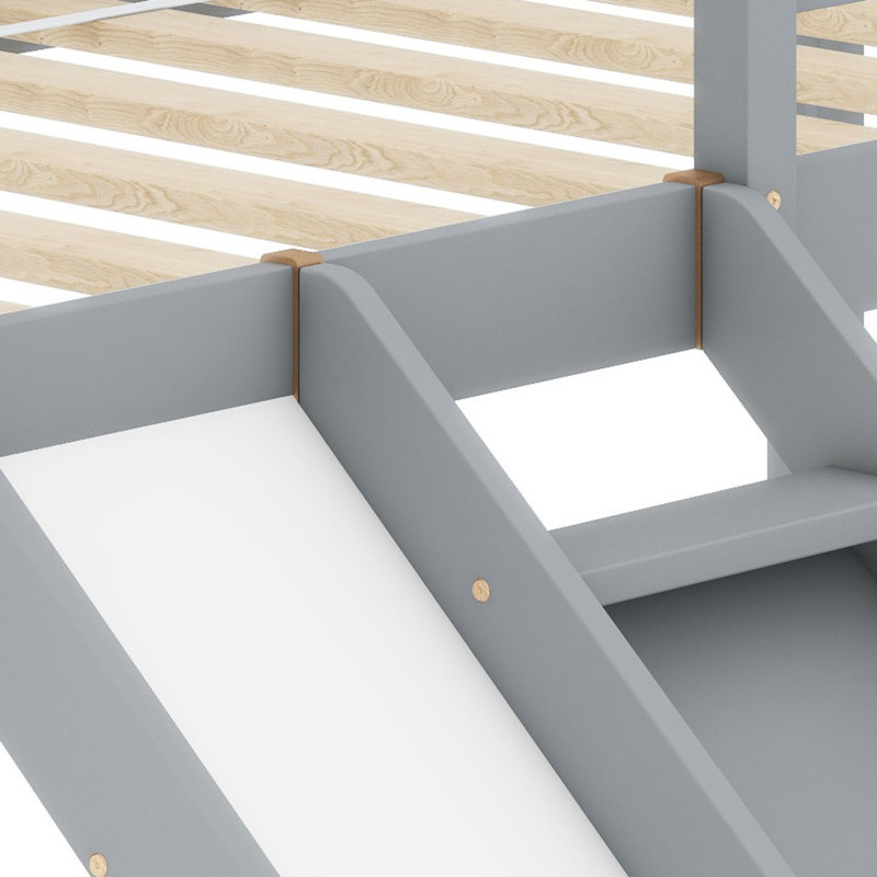 Lit mezzanine ludique avec glissade et échelle, Gris