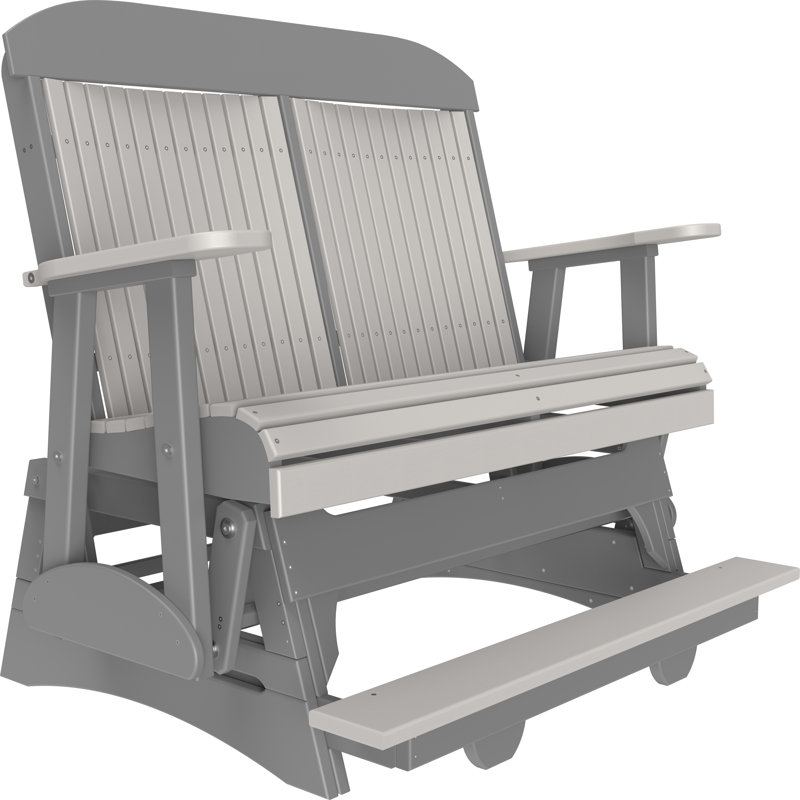 Banc d'extérieur coulissant en polywood, Gris clair