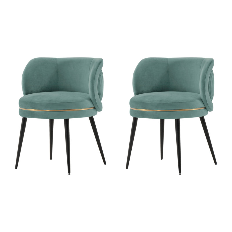 Levenson Velvet Side Chair Dining Chair, 1, Mint Green