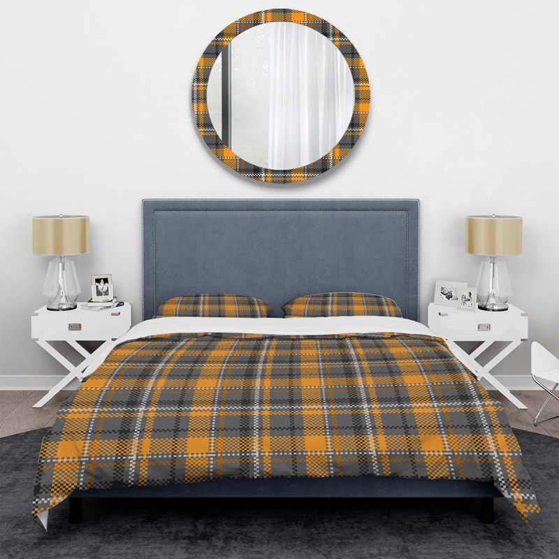 Ensemble de housse de couette en microfibre argent / jaune 3 pièces, Housse de couette simple + 1 taie décorative stan