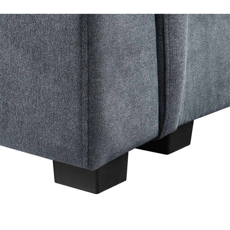 Canapé modulaire 119 po en tissu tissé 7 places avec repose-pieds, Orienté à droite
