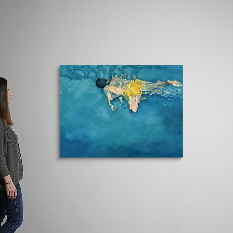 «Swimmer in Yellow, 1990» par Gareth Ball, reproduction sur toile, Toile tendue, H 36 po x l 48 po x P 1,25 po