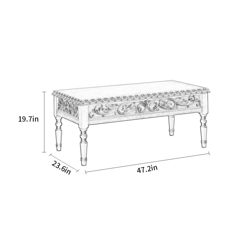 Table basse de style classique européen, Brun