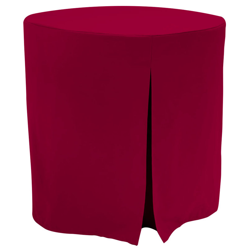 Coral Polyester Fitted Round Table Cover, 30-inch