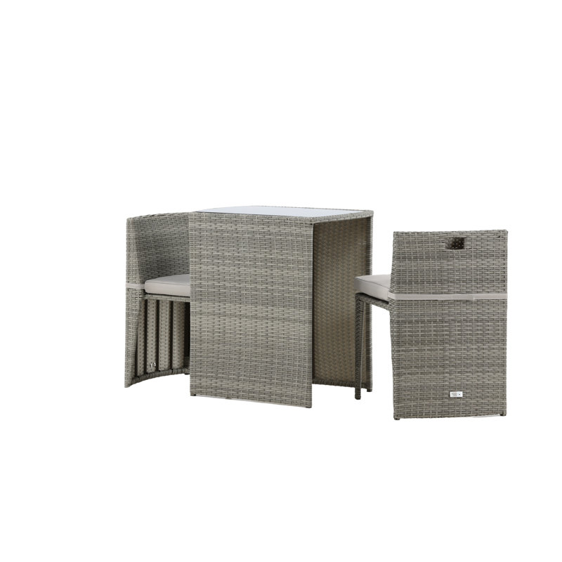 Kristlaug 2 - Person Patio Dining Set with Rectangular Table , Cushions Included