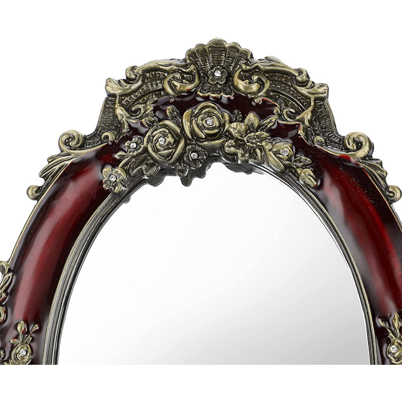 Hoehne Metal, Glass Flat Mirror, Red