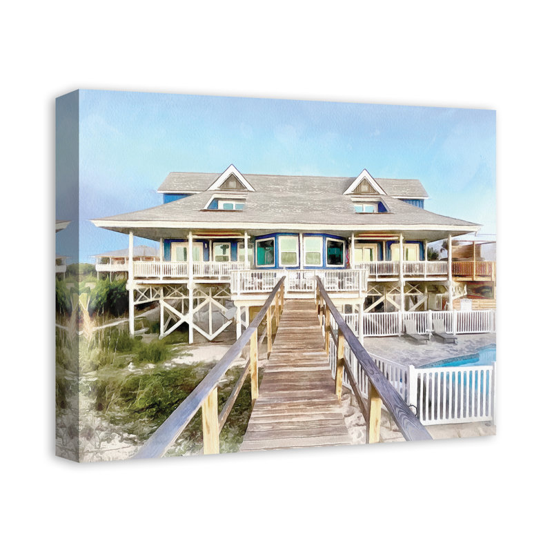 Steves Beach House - reproduction d'art sur toile tendue