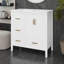 Meuble-lavabo 36 po avec lavabo en résine, meuble-lavabo simple autoportant avec 2 portes et 4 tiroirs à fermeture en douceur-383295579