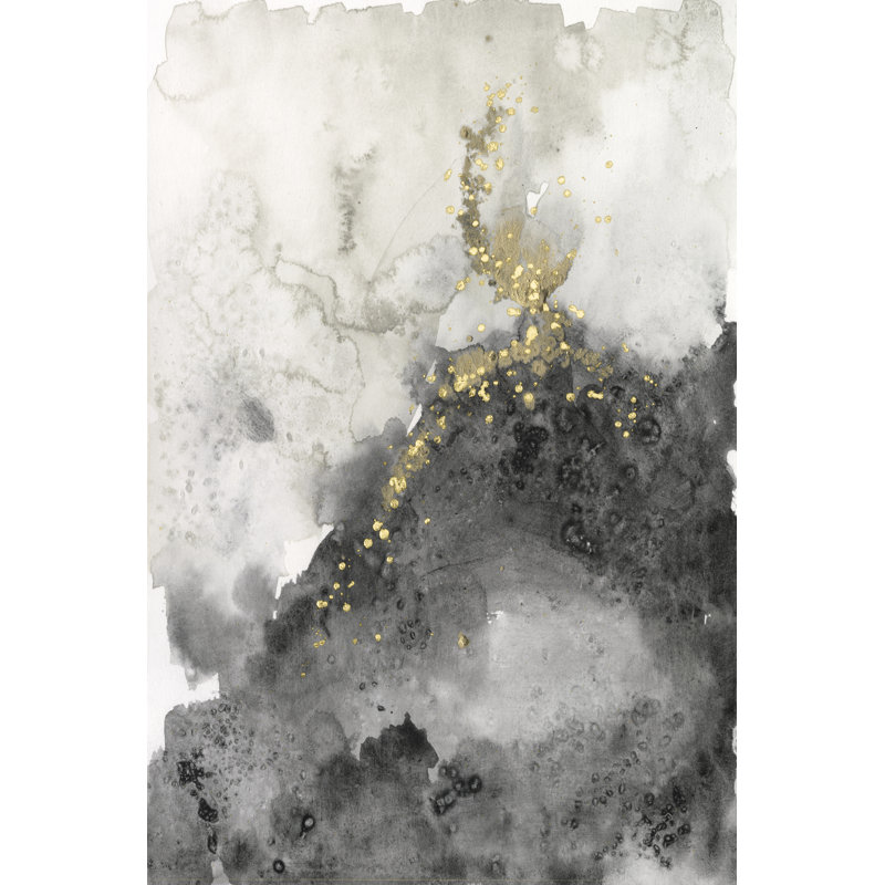 Ebony and Gold II by Jennifer Goldberger - Painting, 122 cm H x 81 cm W, Black Floater