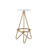 Spiroa 30" Modern White & Gold Metal Backless Bar Stool, Armless Iron Geometric Frame with Integrated Footrest for Home Bar & Kitchen Island-1062454570