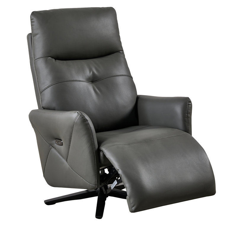 Fauteuil inclinable en similicuir et cuir écologique, Similicuir noir