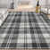 Kehr Plaid Farmhouse Geometric Dark Gray Flat-Weave Area Rug