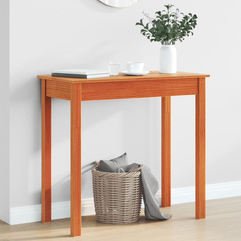 Solid Wood Console Table, 75cm H x 80cm W x 40cm D, Honey Brown