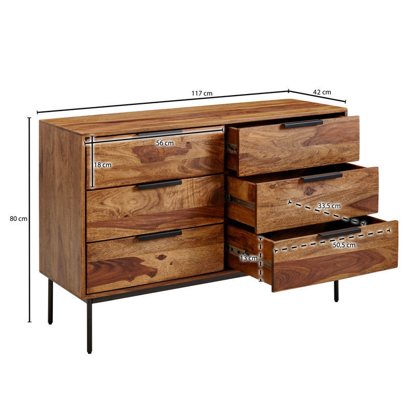 Cliburn 117cm Solid Wood Sideboard