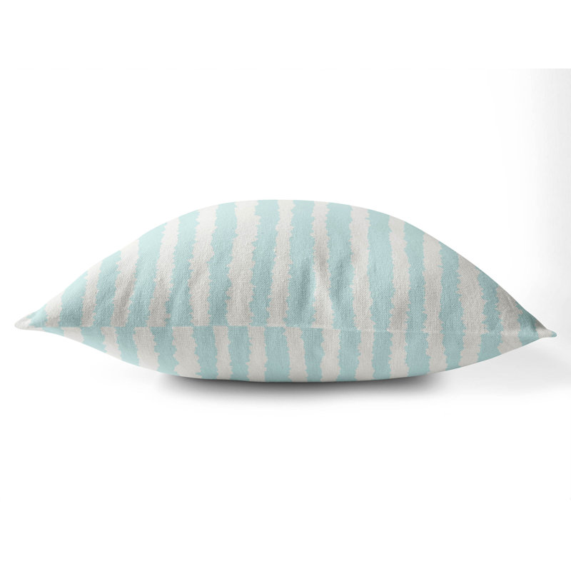 Coussin Long Gen, H 16 po x l 16 po, Bleu clair / rayures bleues