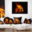 Coussin en bois abstrait avec feu et flamme-89152211-30720484