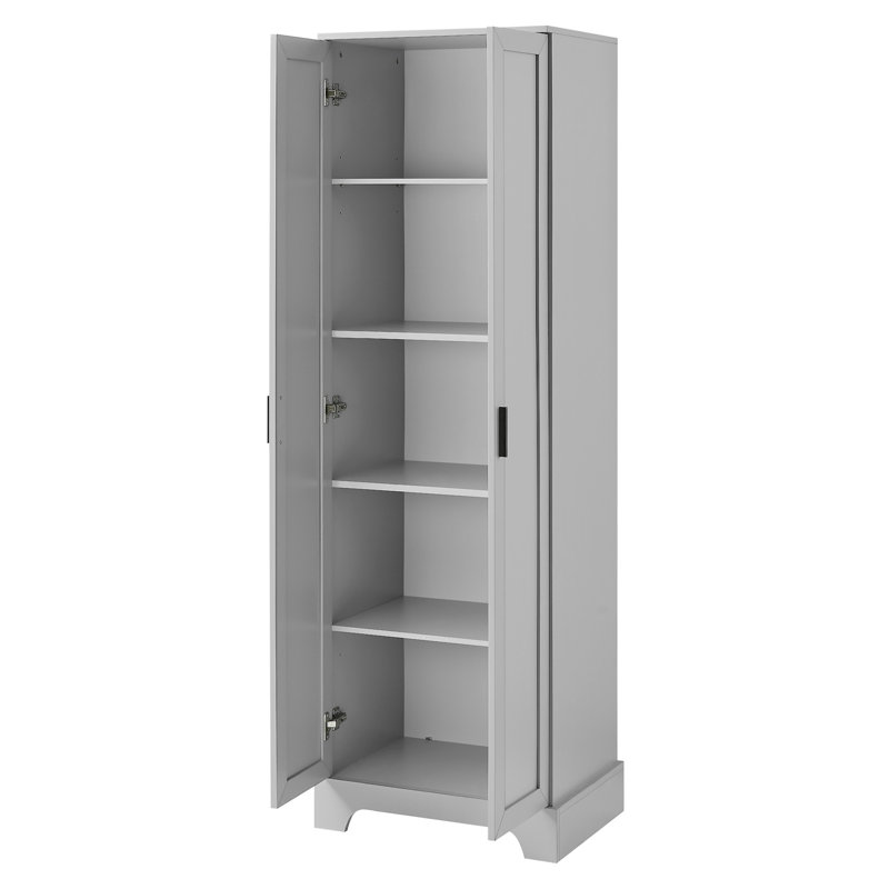 Armoire de rangement avec deux portes pour la salle de bain, Gris