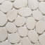 Carreau de galets ronds en tranches de taille moyenne de 12 po x 12 po CNK Tile Bianco Dolomite