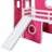 Pink Twin Loft Bed With Slide, Tent, And Tower - Solid Pinewood , Unique Design, Semi Enclosed Under Space Made From Pine Elements, Play-259194033