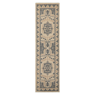 Beige Hand Tufted Geometric Wool Runner Multi Sizes Oriental Area Rug