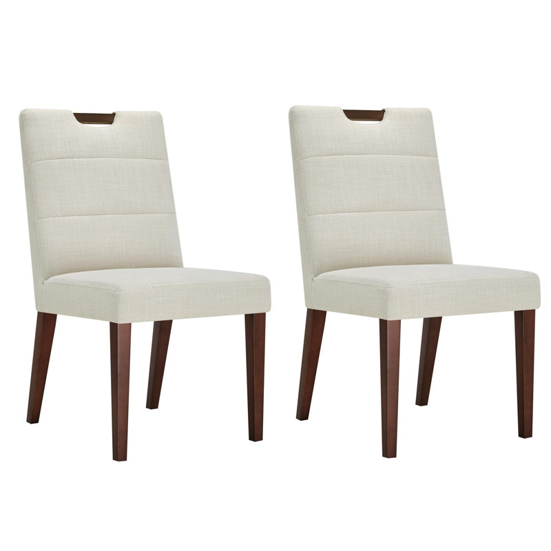 Hayes Upholstered Dining Chair Set Of 2, Effie Linen Performance Linen