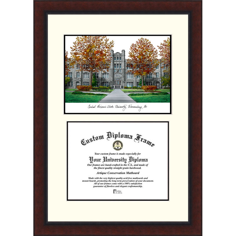 Cadre photo de diplôme de l’université central missouri NCAA