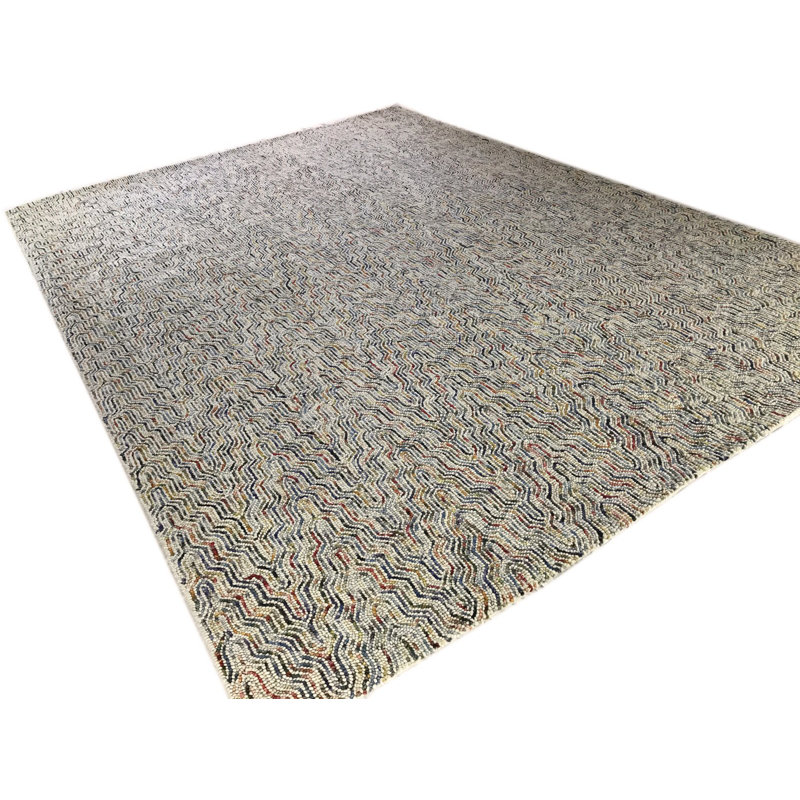 Wool Area Rug in Light Gray