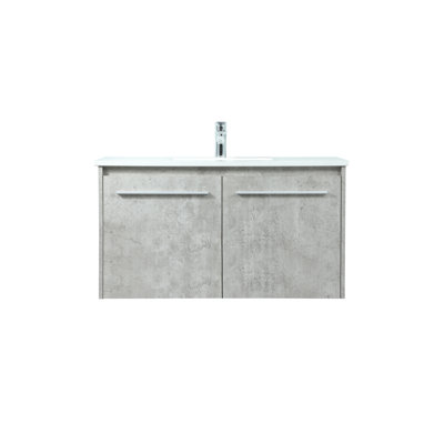 36'' Single Bathroom Vanity with Engineered Marble Top