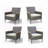 4-Piece All-Weather Gray Rattan Patio Dining Chair-582017333