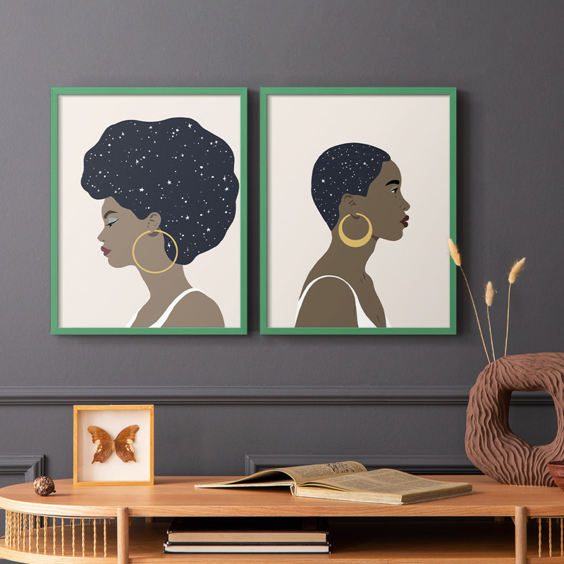 Impression encadrée «Heavenly Hair I» - prêt à accrocher - aucun clou requis - aucun clou requis, Gris, H 15 po x l 12 po