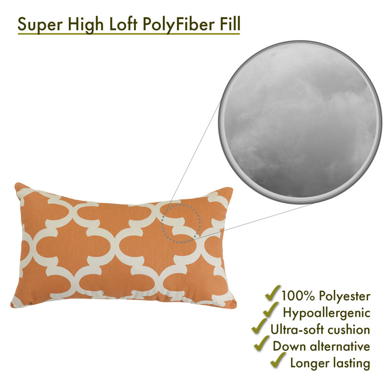Trellis Geometric Outdoor Reversible Throw Pillow