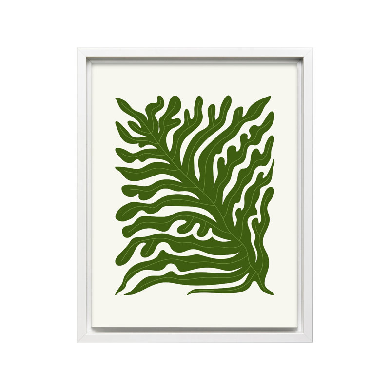 Vert floral, Canevas, Encadrement blanc, H 16 po x l 20 po
