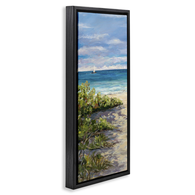Grassy Beach Shore, Cadre flottant noir de jais, H 25 po x l 11 po