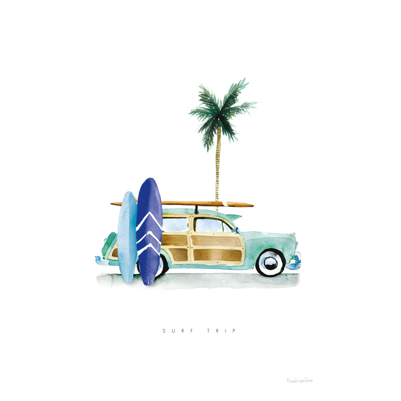 «Surf Days I» par Mercedes Lopez Charro - peinture sur toile tendue, H 48 po x l 32 po x P 1,25 po