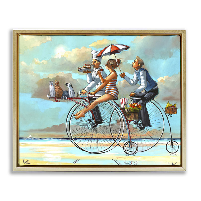 Cadre flottant Woman & Butler, par Ronald West, H 25 po x l 31 po, Cadre flottant métallique doré