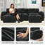 Ensemble de canapé en forme de U à compression de 110 pouces, canapé modulaire moderne à trois places avec repose-pieds, canapé rembourré pour le salon ou la chambre à coucher, aucun assemblage requis.-636224959-636224932-636224928