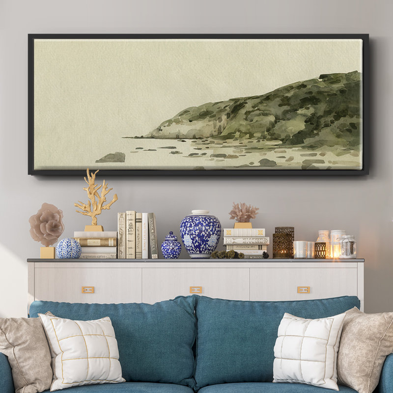 Distant Shore II- Framed Canvas, 24" H x 60" W