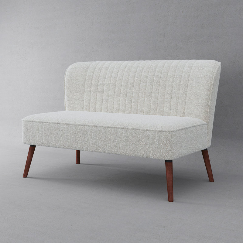 Causeuse en velours Ashlynn, Bouclé ivoire