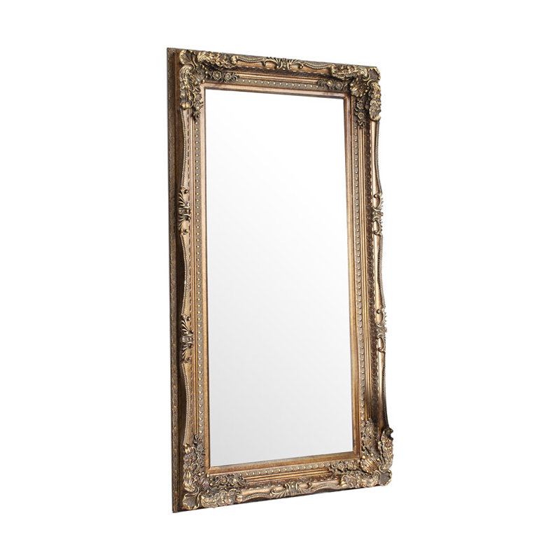 Lapeer Wood Flat Mirror, 177cm H x 91cm W x 12cm D, Gold