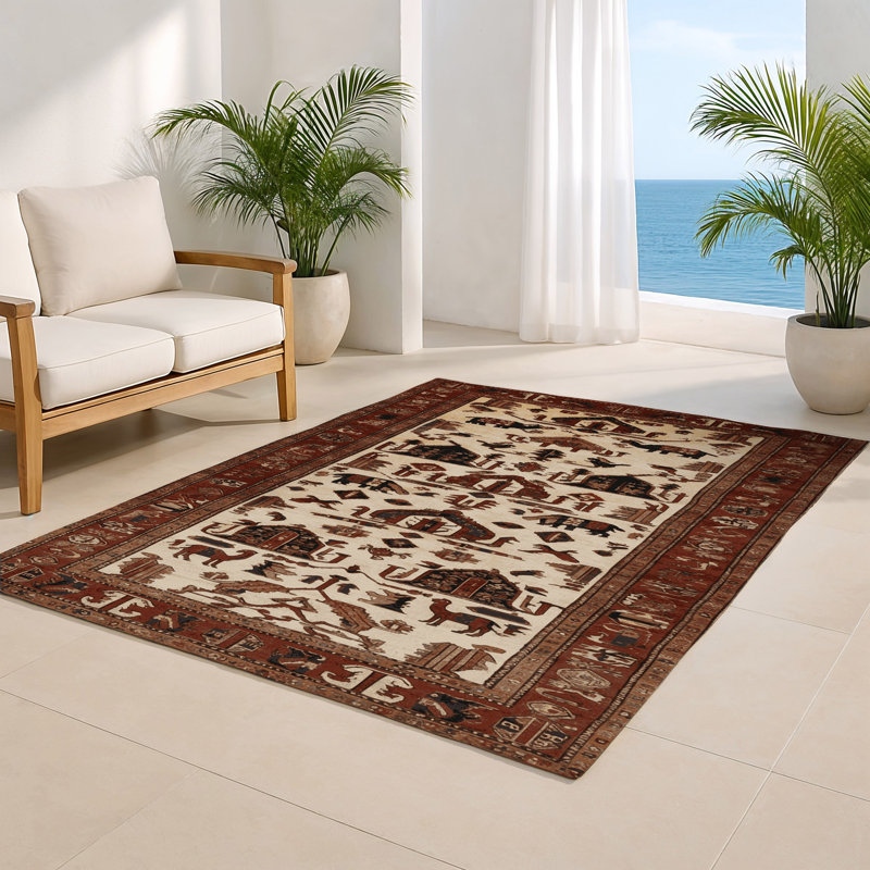 Tapis turc intérieur et extérieur brun, Rectangulaire 2 pi x 3 pi