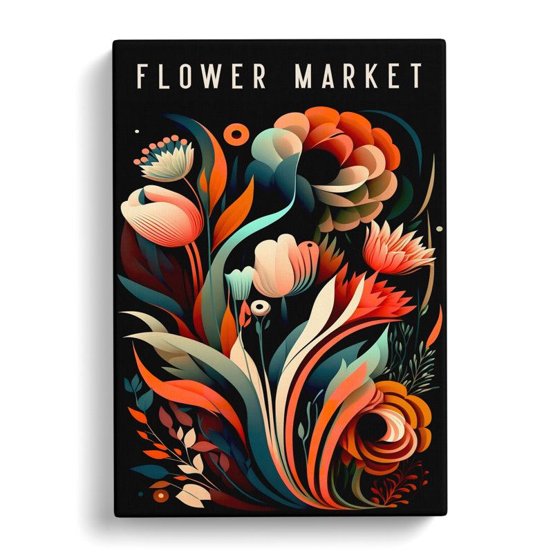 Modern Flower Market Exhibition No.8 - Wrapped Canvas, 91cm H x 60cm W x 3cm D