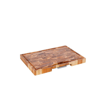 Teak Wood Solid Cutting Board with tray