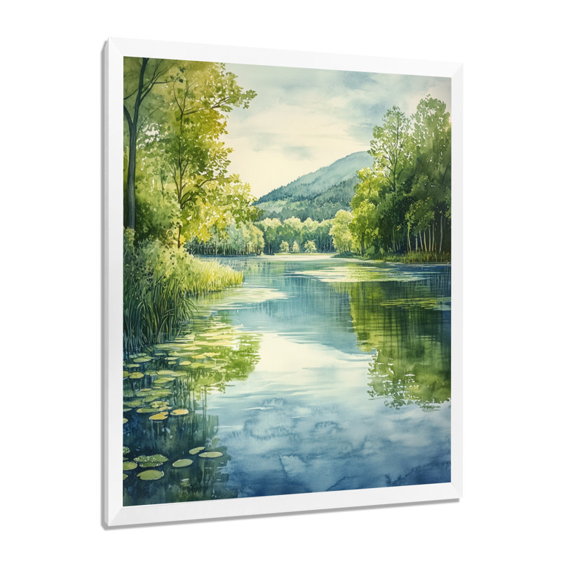 Lumière printanière bleue et douce II - Tableau encadré Maison et chalet, H 44 po x l 34 po, White Picture Framed